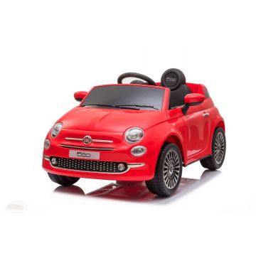 Fiat 500 børnebil med fjernbetjening 12V Rød