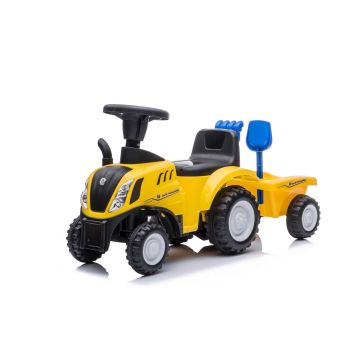 New Holland T7 traktor gåbil til børn med trailer Gul