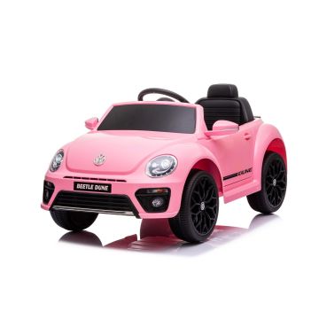 Volkswagen børnebil Beetle Dune med fjernbetjening 12V lyserød