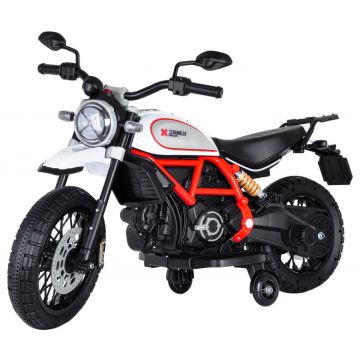 Ducati børnemotorcykel Scrambler 12V hvid