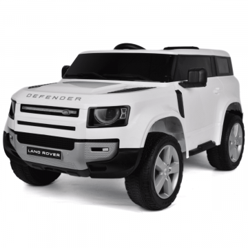 Range Rover børnebil Defender med fjernbetjening 12V hvid